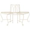Half-Circle Outdoor Patio Garden Antique White Wrought Iron Tree Bench
