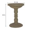 Outdoor Fiberglass Bird Bath in Gray Aged Granite Stone Finish