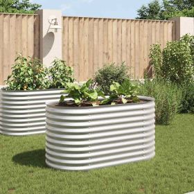 Garden Raised Bed Silver Galvanized Steel 63.0x31.5x31.9 in