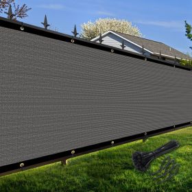 Artpuch Privacy Fence Screen Dark Grey Customized Outdoor Mesh Panels for Backyard, Balcony,Patio,Construction Site with Zip Ties (Color: Dark Grey, size: 6x5 ft)