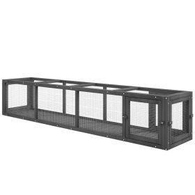 Wooden Cat Run with Weather Protection, Connecting Inside and Outside, 79"L x 15"W x 15"H, Dark Gray (Option: Dark Gray-2035x435x125 mm)
